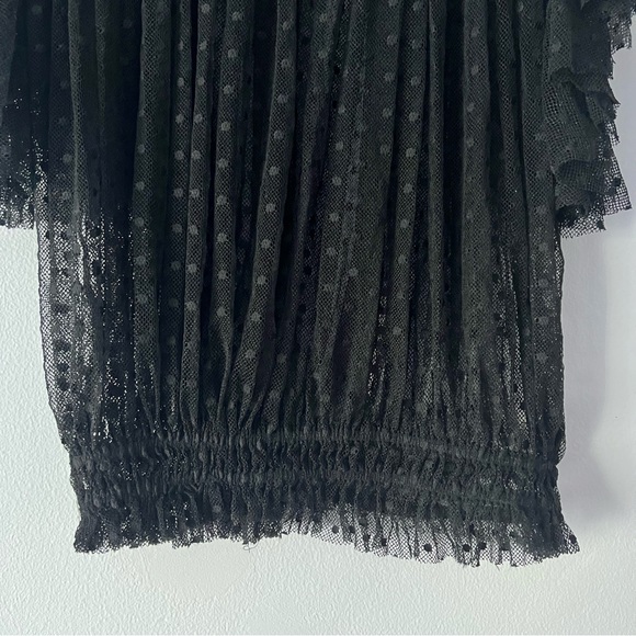 Free People Disco Ball Swiss Dot Lace Top Small - Picture 5 of 10